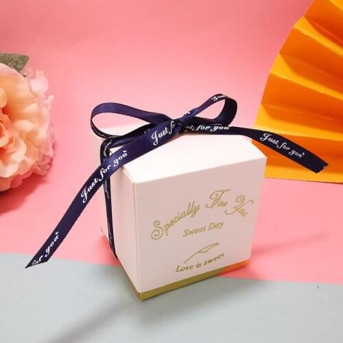 Bronzing Square Candy Box Wedding Favors Gift Bag Candy Boxes For Baby Shower Birthday Event Party Supplies Packaging wholesale