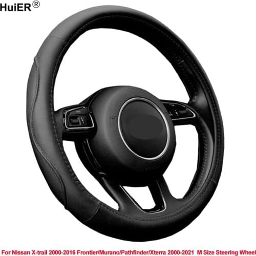 Car Steering Wheel Cover Wrap For Nissan X-trail 2000 - 2016 Frontier Murano Pathfinder Xterra 2000 - 2021 M Size Steering Wheel