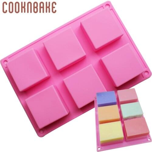 COOKNBAKE Silicone Soap Mold cake bread pastry baking form ice jello pudding mould handmade soap 6 Cavity candy chocolate mold
