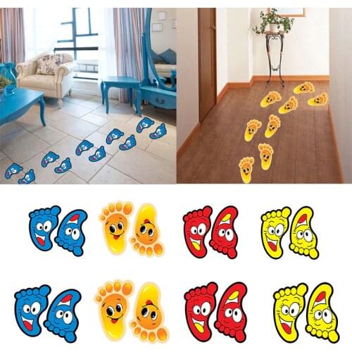 Kindergarten Baby 2PCS/Set High Quality Ladder Cartoon Home Decoration Feeted Shape Children Cute Wall Stickers Footprints