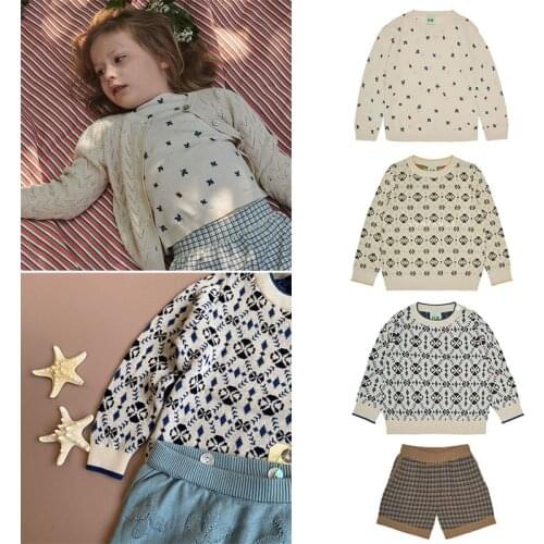 EnkeliBB AW Designer Kids Clothes Children Girl Boy Autumn Winter Jumpers FUB Brand Children Long Sleeve Kintted Tops