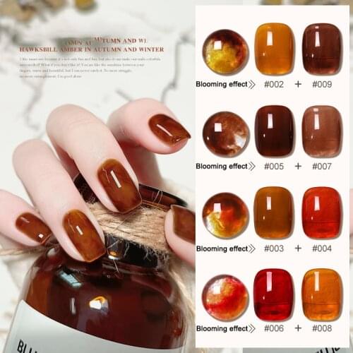 4 Colors NEW Arrival Amber Set UV Gel Nail Polish Ice Penetration Soak Off Shining UV Gel Polish Nail Art Gel for Christmas Gift