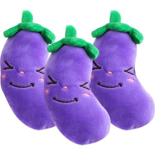 Dog Toys New Pet Plush Jouet Chien Sound Purple Eggplants 15 * 6cm Pet Toy NSV775