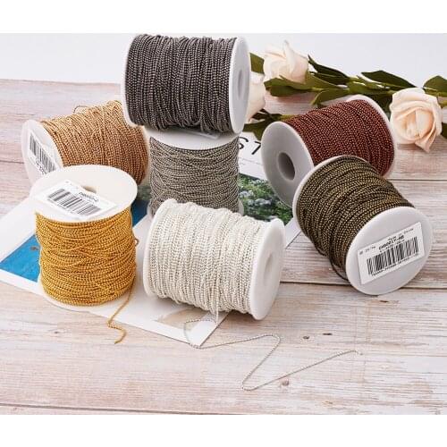 1.5mm-3.2mm Iron Stainless Steel Ball Bead Chains Rollfor Necklace Bracelet Jewelry Making Adjustable Lead and Nickel Free