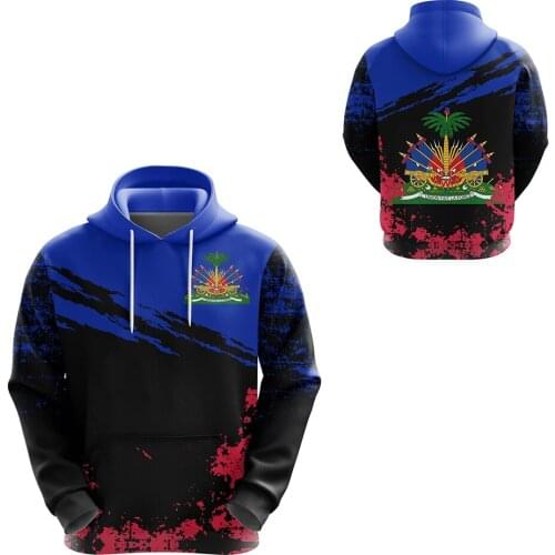 Tessffel Country Emblem Flag Caribbean Sea Haiti Island Retro Pullover Men/Women Tracksuit Jacket 3Dprint Streetwear Hoodies A-8