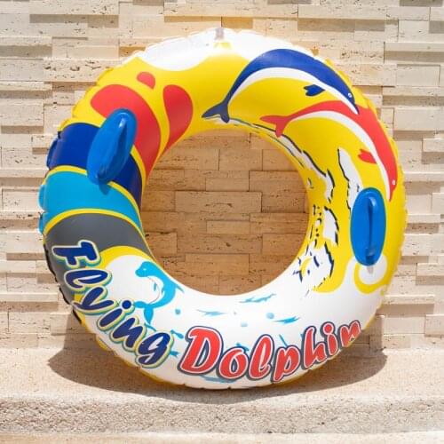 Adult Swimming Ring Floating Bed Inflatable Rubber Ring Swimming Ring Beach Swimming Pool Floating Ball 90/100with Handle