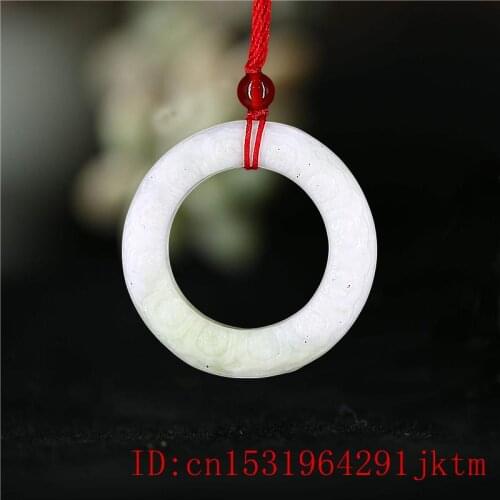 Jade Buddhism Pendant Necklace Jewelry Gifts Natural Amulet Carved Chinese Double-sided Charm Fashion Green