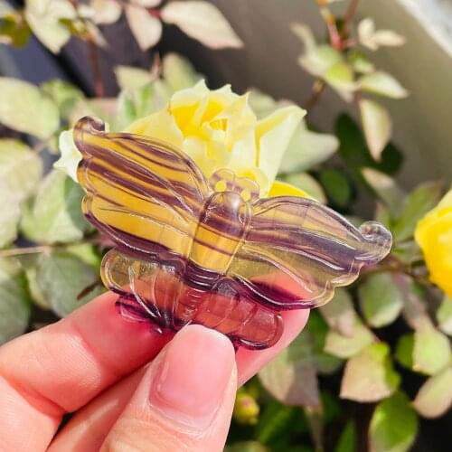 New Arrival!!!Natural Crystal Fluorite Butterfly Ornaments Quartz Mineral Home Decoration Stone Crafts