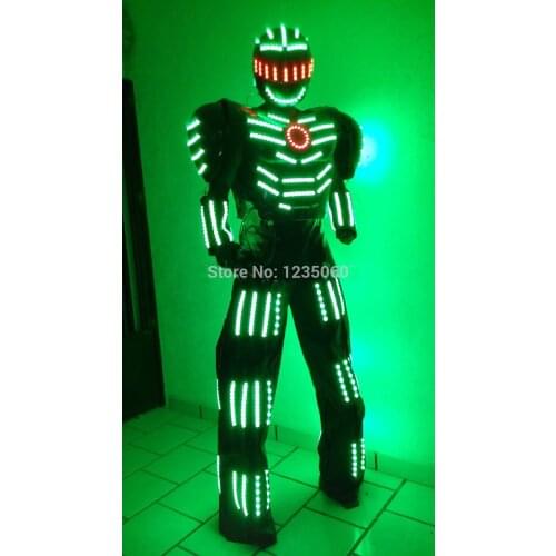 New Design LED Robot Costume, David Guetta LED Robot Suit, Rangers t Stilts Clothes Luminous Costumes