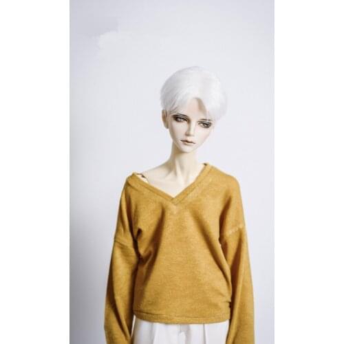 Uncle BJD doll clothes size 1/3 1/4 MSD fashion contracted wind everything inside take v-neck sweater T-shirt ginger pearl white