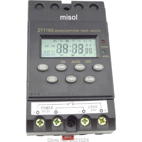 1pcs of 12V Timer Switch Timer Controller LCD display,program/programmable timer switch 25A amps