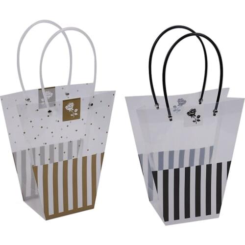 Translucent Portable Flower Box Waterproof Handbag Gift Packaging Bag Wedding Rose Party Candy Cake Birthday Packaging