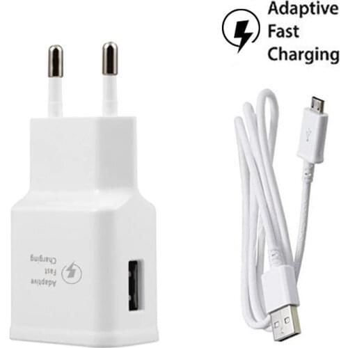 Fast Charging AC Wall Charger & micro usb cable For Samsung Galaxy S6 Edge + A6 J4 J6 J8 A10 For Xiaomi Redmi 7A 5A Note 5 6 Pro