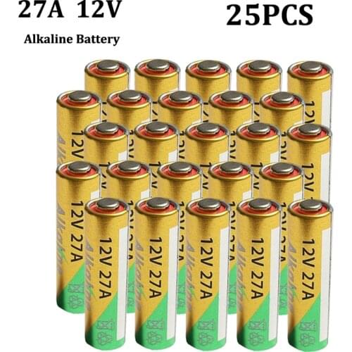 25Pcs 27A A27 12V Alarm-Remote Dry Alkaline Battery Cells 27AE 27MN High Capacity Car Remote Toys Calculator DoorBell