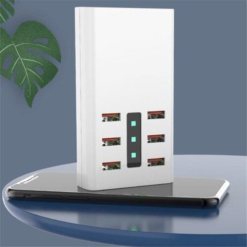 30W Smart USB Charger 6 Ports Charging Station for Mobile Phone Tablet EU/US/UK Socket Hub Wall Charger Station Power Adapter