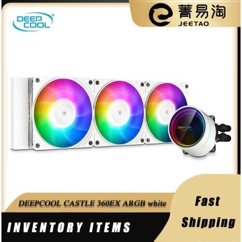 DEEPCOOL CASTLE 360EX ARGB white version cpu water cooling radiator desktop host 5V 3PIN ARGB silent fan For LGA1151 TR4 AMD AM4
