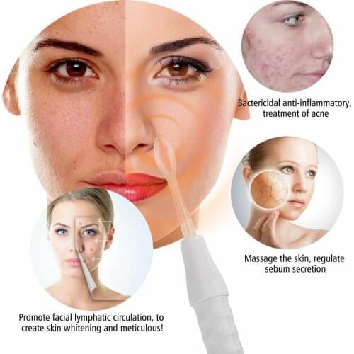 High Frequency Electrotherapy Wand Glass Tube Electrotherapy Skin Tag Spot Acne Remover Face Body Spa Beauty Massage without Box