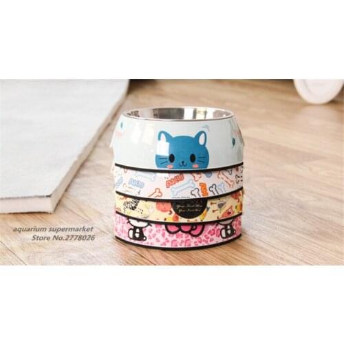 1 piece high quality detachable dual antiskid melamine stainless steel dog pet bowl pet feeding basin dog supplies