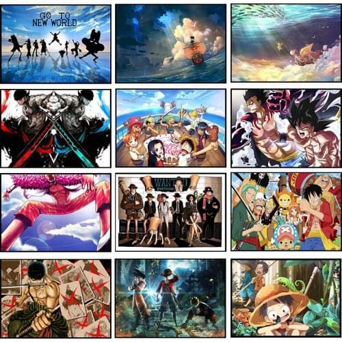 Japanese Anime Canvas Painting One Piece Pirate Luffy Posters and Prints Print Mural Pictures Childrens Room Home Wall Decor