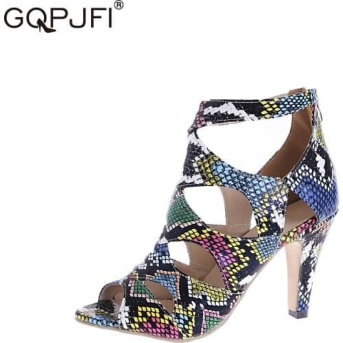 New European Style Fashion Serpentine Fish Mouth Stiletto Hollow Breathable Comfortable Womens Shoes Sexy Roman Style Sandals