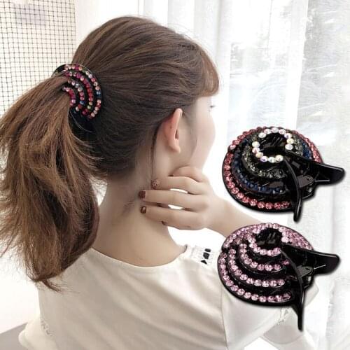 Women Elegant Crystal Rhinestone Hair Clips Hairpins Anti Slip Hairpin With Teeth Fashion Women Headdress Accessories