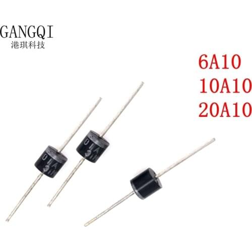 10pcs 10A10 6A10 20A10 R-6 DIP 6A 10A 20A 1000V electrical Axial Rectifier Diode In Stock