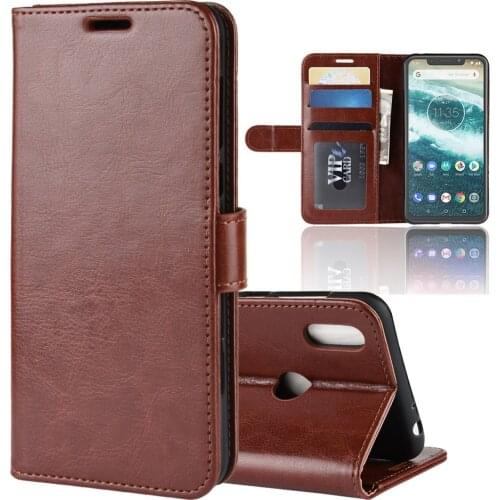 10pcs/lot free shipping R64 Wallet Leather Stand PU+TPU Cover with card slot For Motorola MOTO One P30 Play MOTO One P30Power