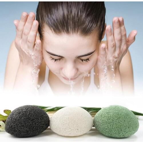 3 Colors Natural Konjac Sponge Cosmetic Puff Facial Sponge Face Cleanser Washing Facial Care Face Powder Makeup Tools Dropship
