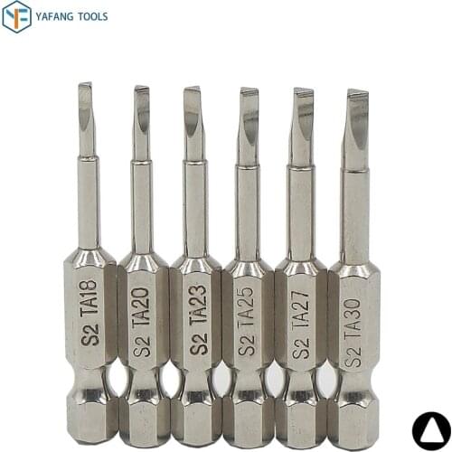 6Pcs/Set 50mm Magnetic Triangle Head Screwdriver Bit Anti Slip 1/4" Hex Shank Air&Electric Driver Bits Power Tools Accessories