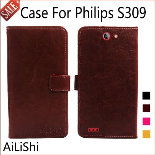 AiLiShi For Philips S309 Case High Quality PU Book Style Wallet S309 Leather Case Flip Phone Bag New Arrive