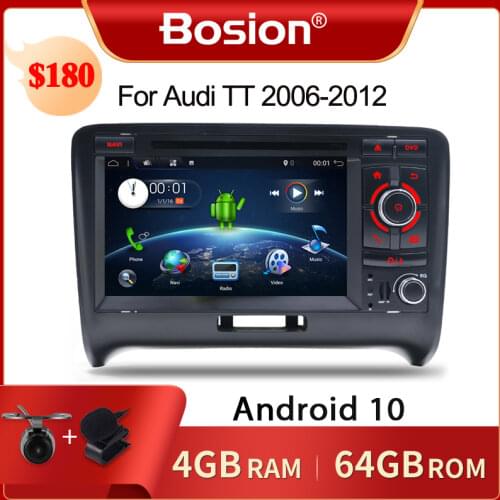 Bosion 4G 64G Android 10.0 2 DIN Car DVD GPS For Audi TT MK2 8J 2006 2007 2008 2009 2010 2011 2012 multimedia player radio Navi