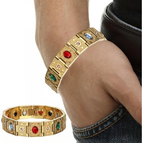 Stainless Steel Bio Energy Bracelet Fashion Health FIR Bangle Magnetic Jewelry Bracelets For Lady Golden Luxury Bangles