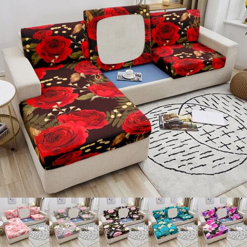 Rose Elastic Sofa Seat Cover High Quality Fabric Couch Cover For Living Room Chaise Longue Slipcover Couch Sofa Covers