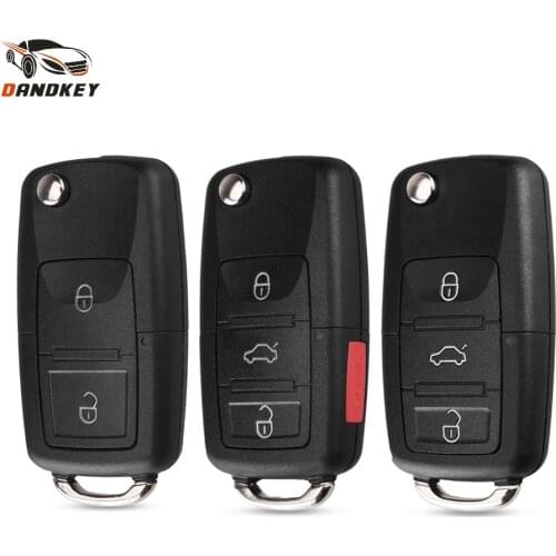 Dandkey Folding Flip Key Shell 2 3 Buttons Key Case For Volkswagen VW Passat Polo Golf Touran Bora Ibiza Octavia No Blade