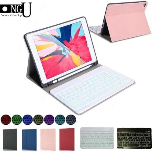Keyboard Case for iPad 10.2 2019 with Pencil Holder Cover for Apple iPad 7th Generation A2200 A2198 wireless Backlit Keyboard