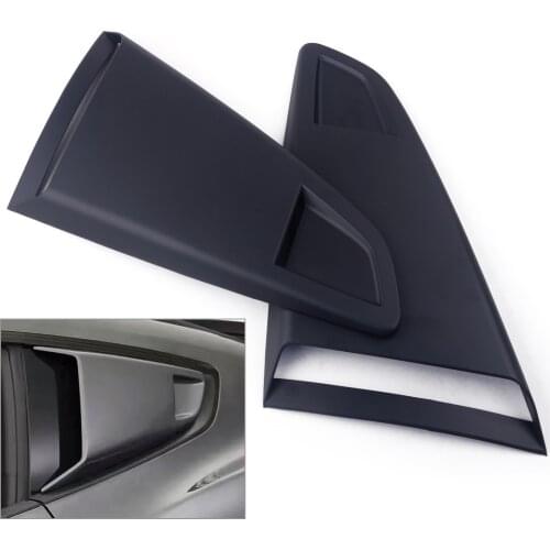 DWCX 1Pair Plastic Car Window Quarter Rear Louver Side Vent Scoop Cover Black Fit For Ford Mustang 2015 2016 2017 2018