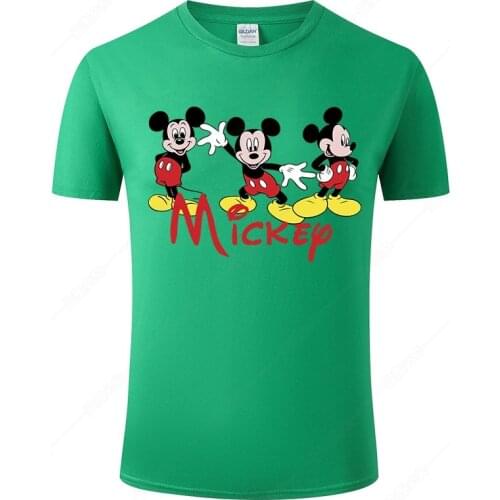Disney Cotton Mickey Mouse T Shirt Men Women Summer Cotton Short Sleeve Printed Tee Fashion Casual Cool Tops Clothing J14