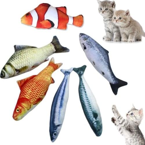 Interactive Soft Plush Fish Cat Toy Funny 3D Simulation Fish Bite-resistant Pet Kitten Molar Chew Catnip Toys Pet Products