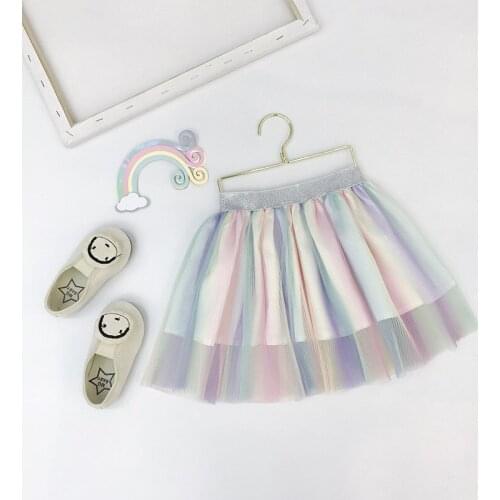 Girls' short 2020 summer new mesh pleated Korean version hot sale foreign trade childrens clothing christmas