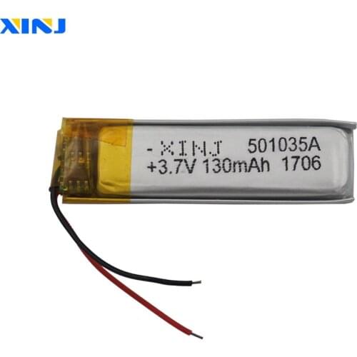 XINJ 3.7V 130 mAh lithium polymer battery lipo cell 501035 For MP3 Music player driving recorder GPS Sat nav car DVC DVR Camera