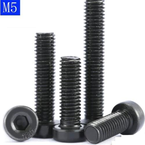 M5 x 0.8mm Low Head Allen Bolt Hex Socket Cap Screws 12.9 Alloy Steel Black Oxide DIN 7984