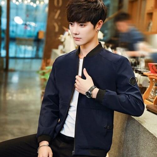 Fashion mens Bomber jacket Spring autumn thin Casual coat mens Solid color Baseball jacket Male slim outerwear Brand clothing