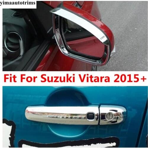 ABS Chrome Rearview Mirror Rain Eyebrow Cover Trim Fit For Suzuki Vitara Escudo 2015 - 2019 Exterior Kit