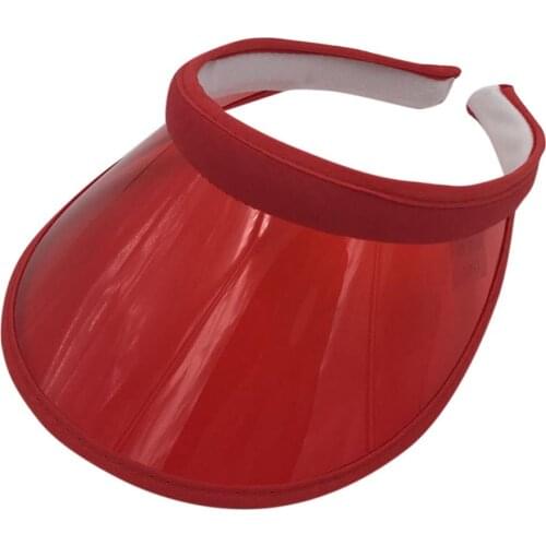 New Fashion Summer Outdoor PVC Visor Sun Hat Plastic Film Topless Anti-UV Breathable Cap Sports Travel 9 Colors