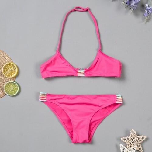 New 2019 Girls Swimsuit 6-14 Years Girls Two-Pieces Bathing Suit Swimwear Set Kids Girl Beach Tankini Swimsuit Set CZ1016