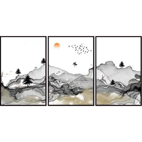 Factory wholesale (No Framed) Ink style series Canvas Print On Canvas Printing Wall Pictures 12YM-A-650