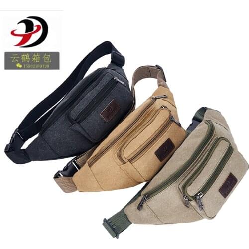 Waist Bag Wholesale 2020 New Fashion Zip Canvas Sports Outdoor Pocket Messenger Bag Can Be Customized