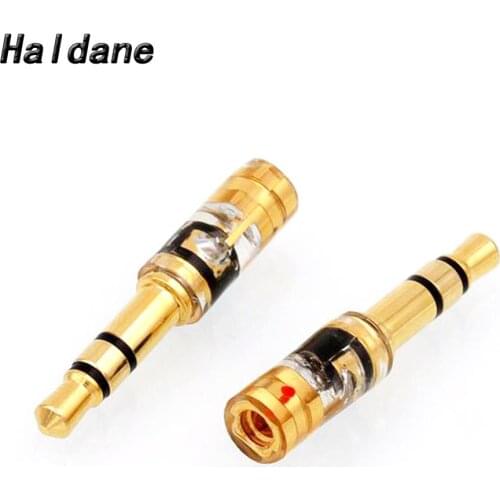 Haldane pair Gold Plated MMCX/.78mm Female to 3.5mm Male Converter Adapter for t1 t5p D600 D7100 Z1 Z1R FOCAL ELLEAR Headphones