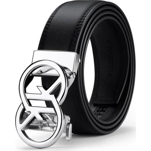 WILLIAMPOLO mens belt automatic buckle pure leather trendy casual business belt 18191-93p