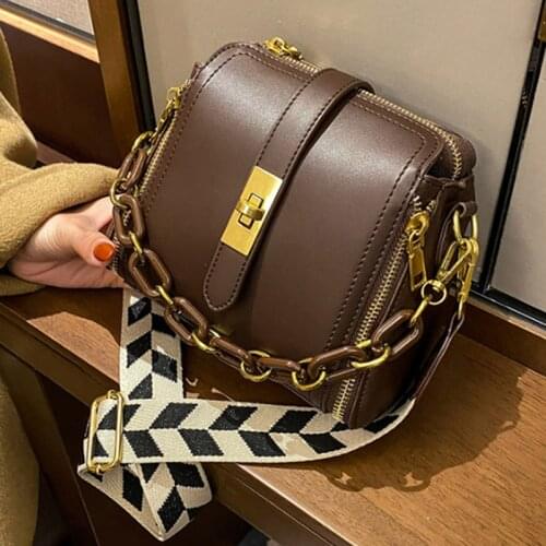 Luxury Shoulder Handbag 2021 New High Quality PU Leather Womens Tote Chain Vintage Shoulder Bag Crossbody Bags